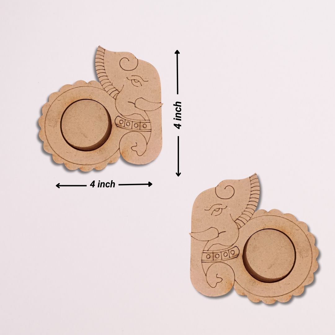 Elephant Design MDF Tealight Candle Holder TH002