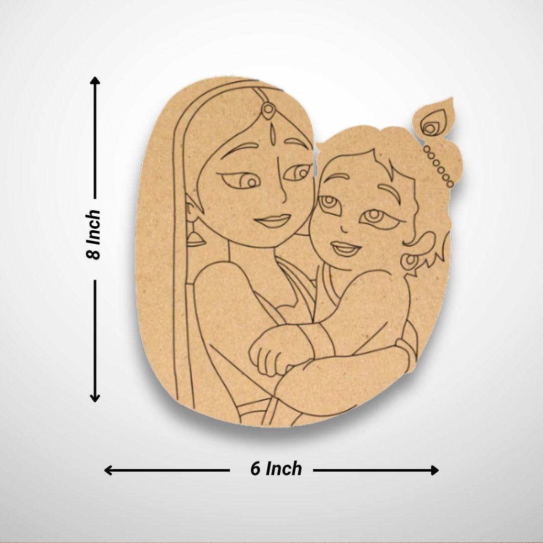 Baby Krishna With Mother MDF