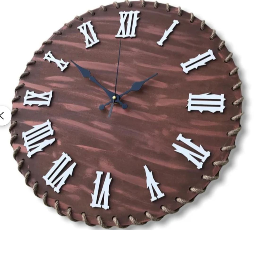 Vintage Antique Acrylic Wall Clock - Roman Numerals
