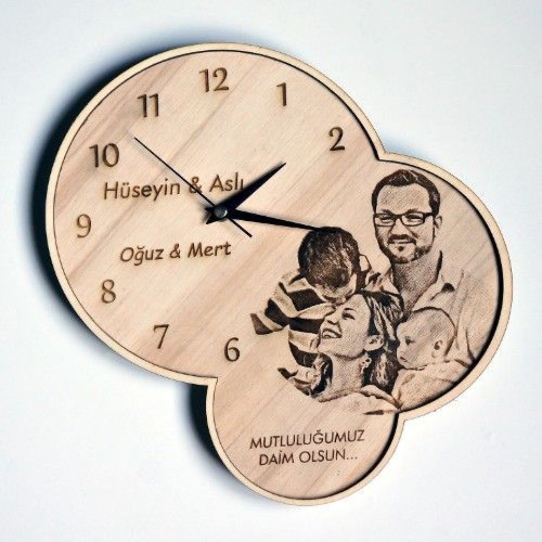 Customized Wood Wall Clock & Photos