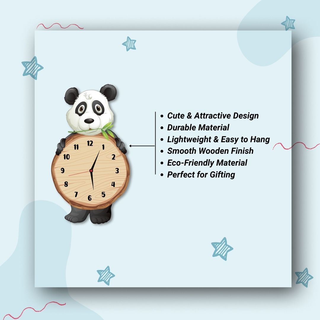 Cute Panda-Shape Wall Clock For Decoration