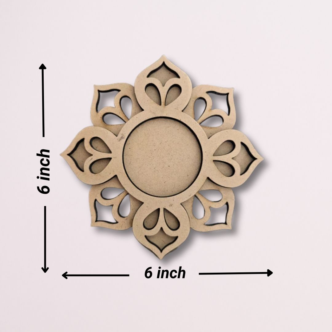 Flower Design MDF Tealight Candle Holder TH027