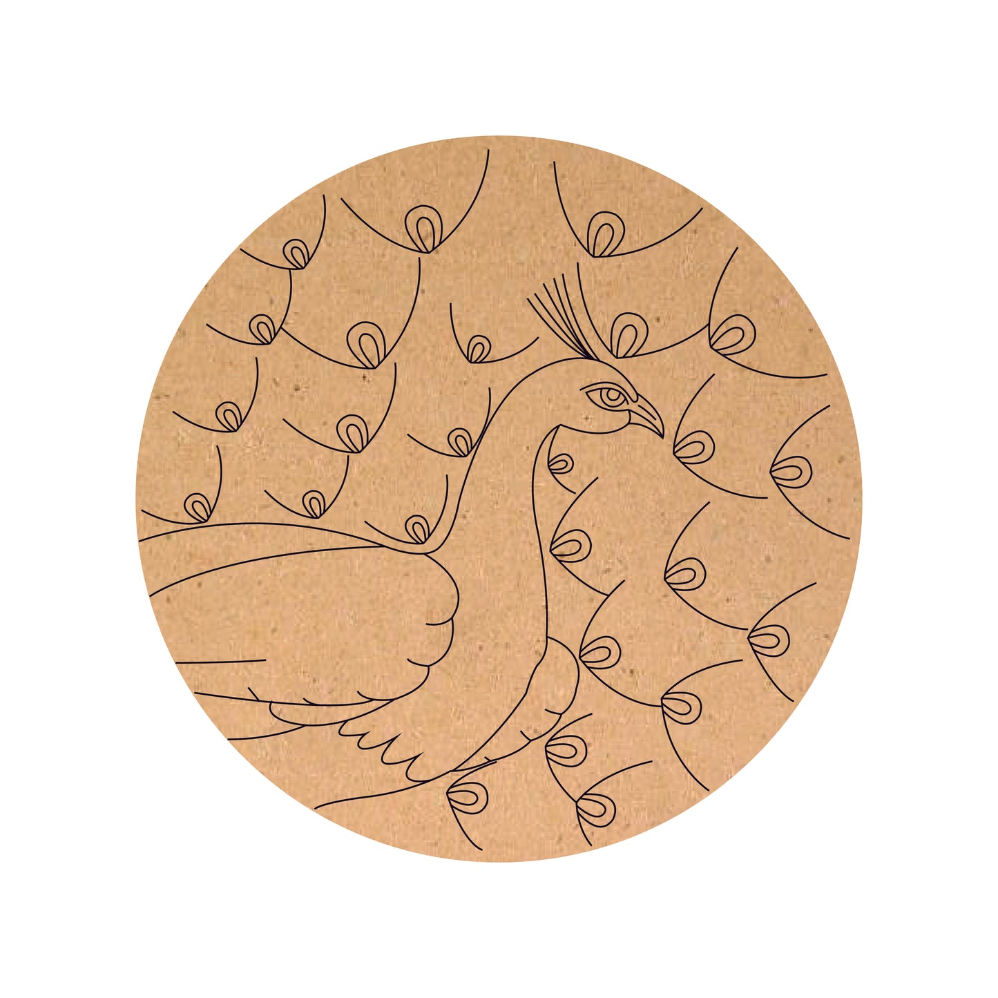 Custom MDF Peacock Pattern Round Base