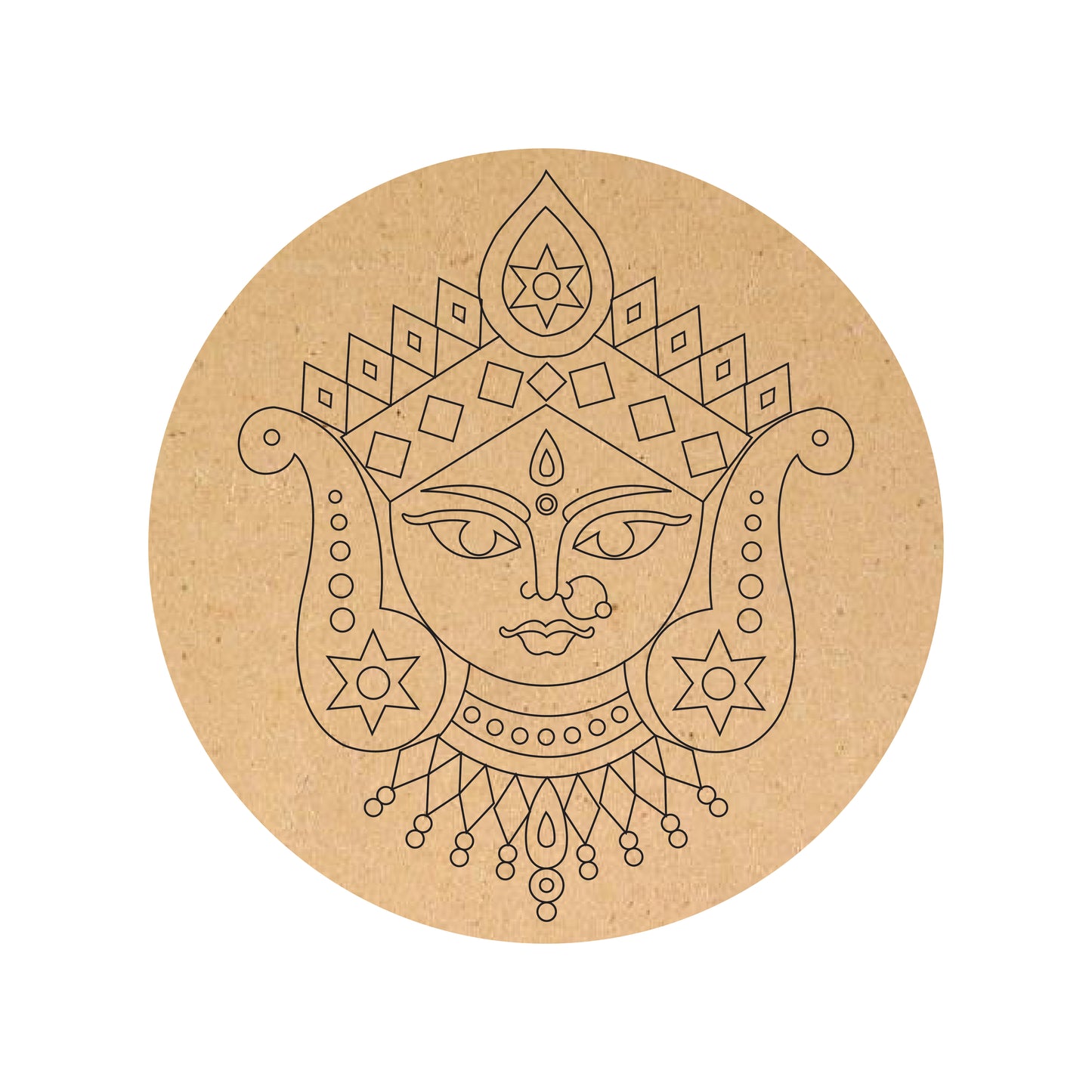Goddess Durga Face MDF Craft