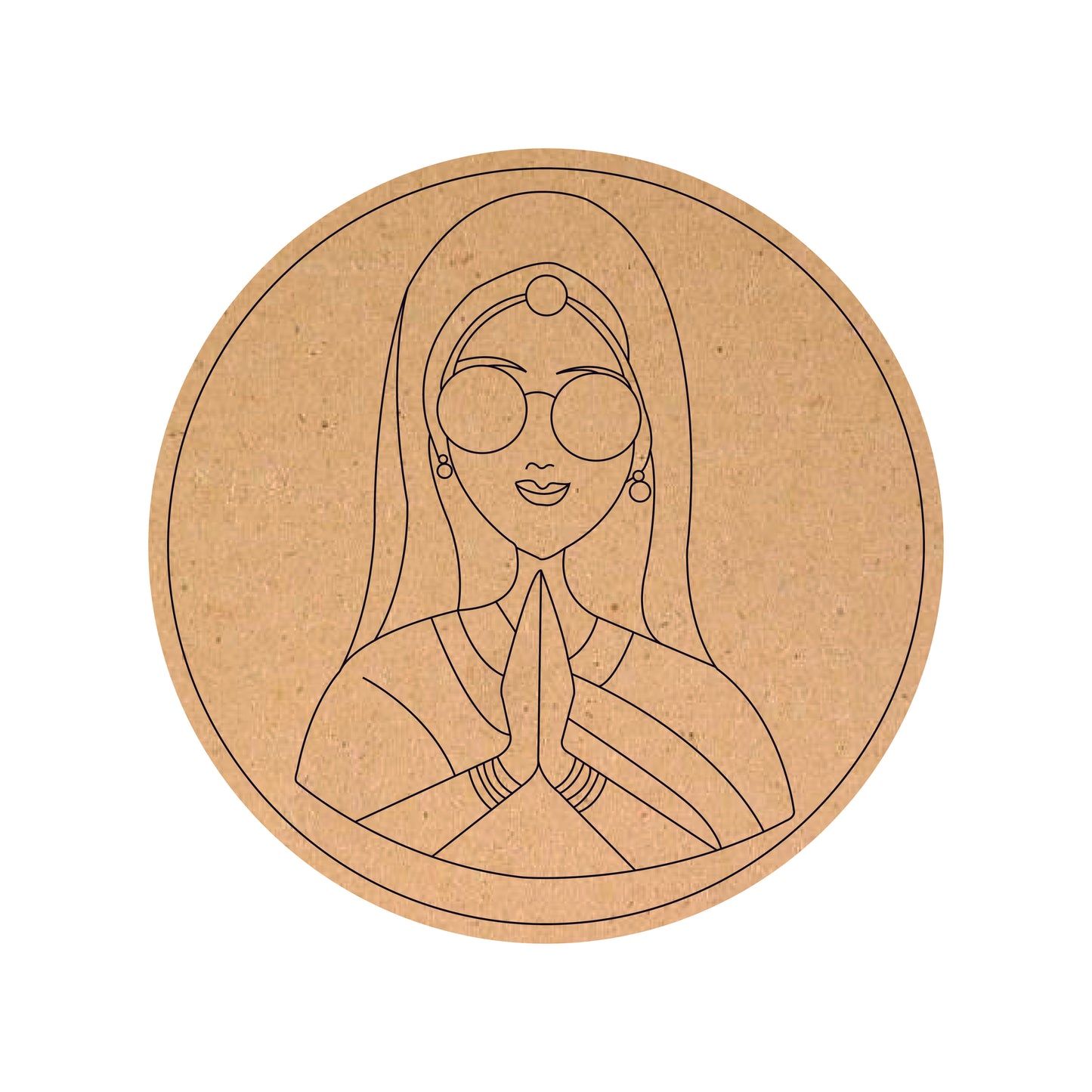 Rajasthani Women Khamma Ghani Sa Round MDF