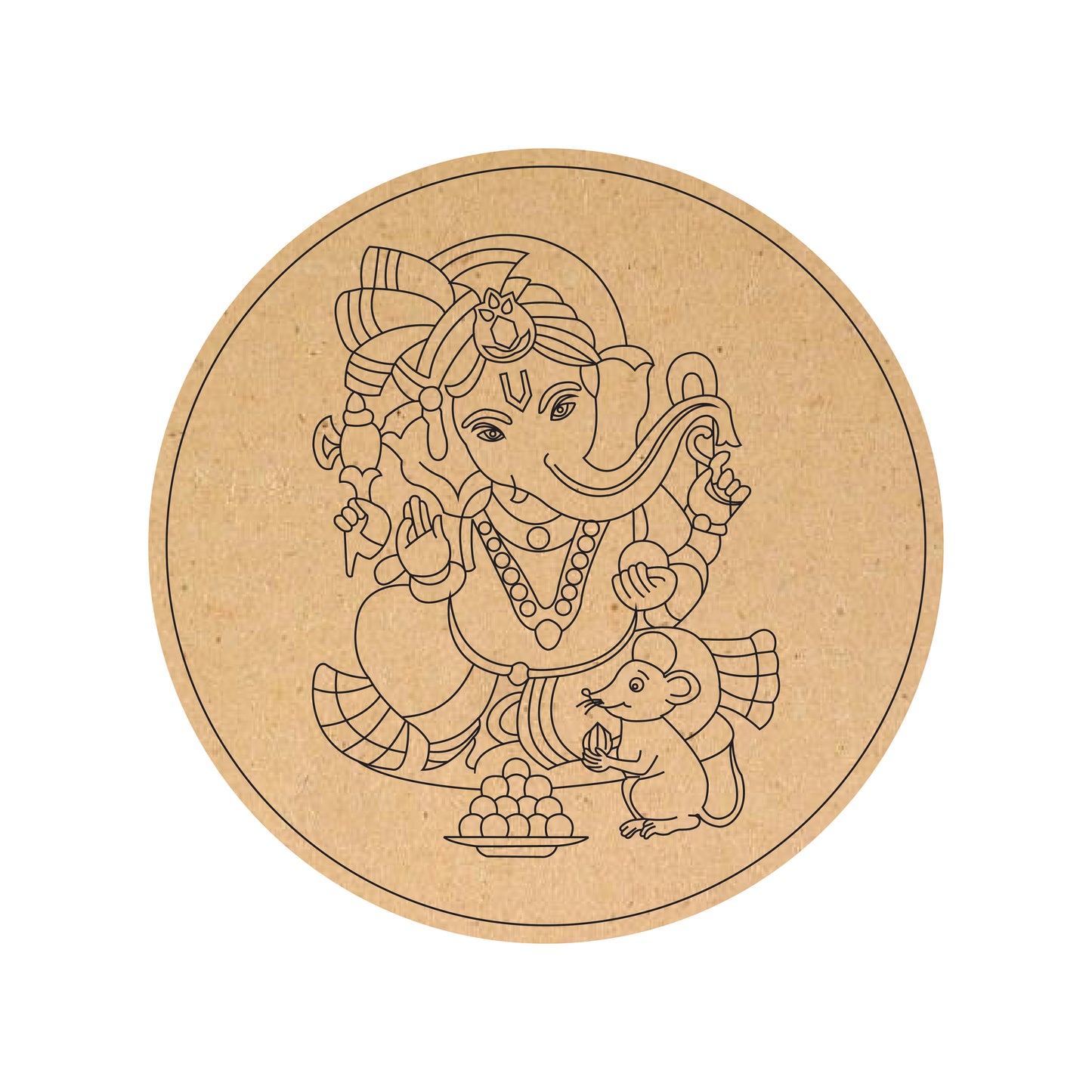 Ganesha Pre-marked MDF Round
