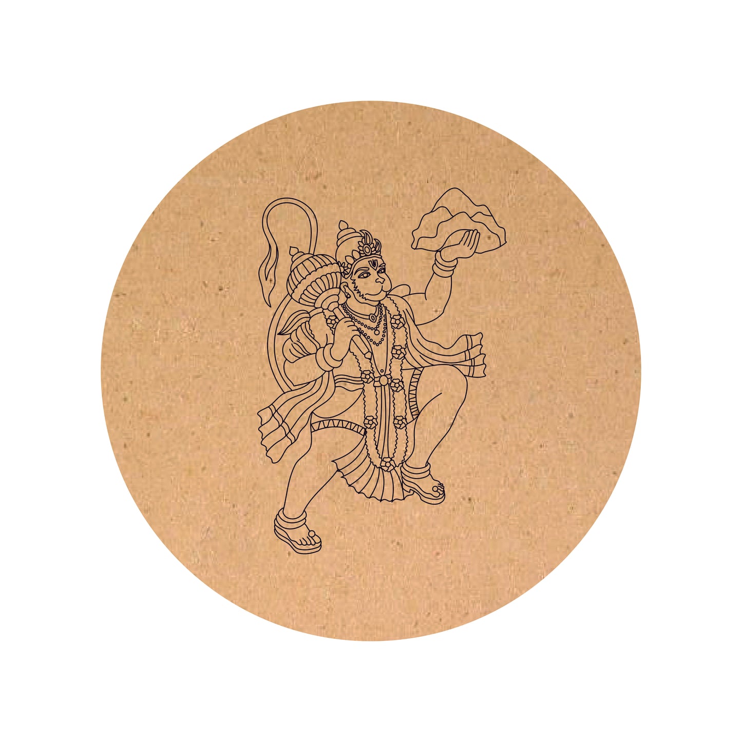 Lord Hanuman Ji Pre marked MDF Round