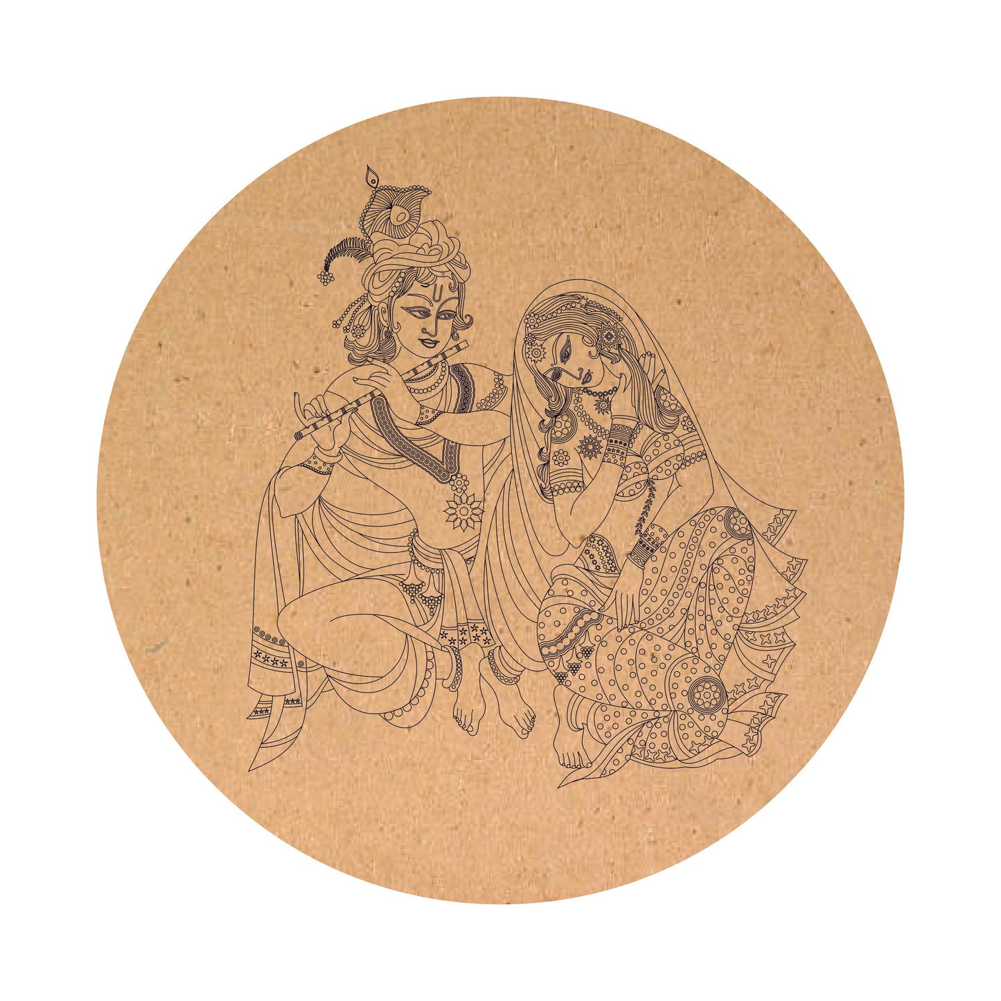 Radha Krishna Ji Pre Marked MDF Round