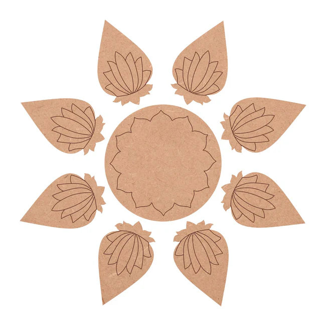 MDF Lotus Flower Rangoli