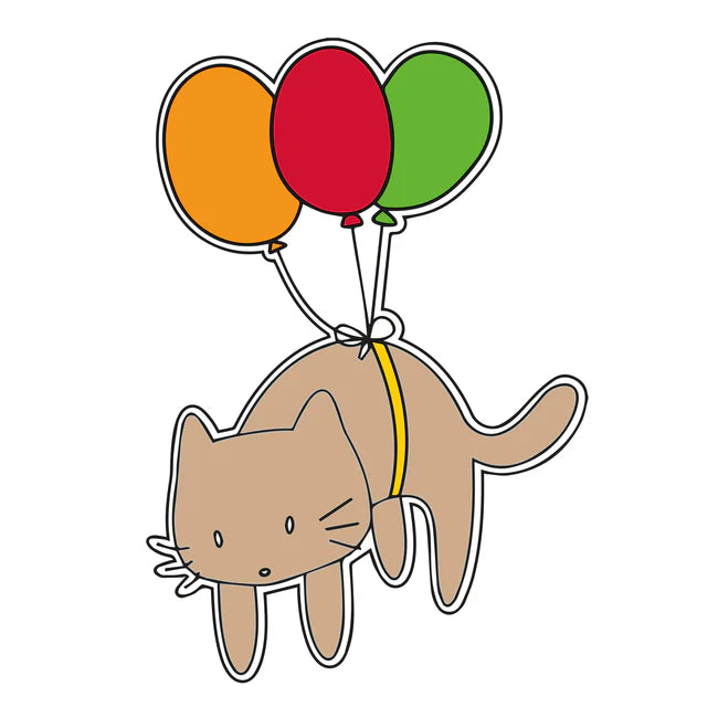 Cat with Balloon Shape MDF Fridge Magnets Base