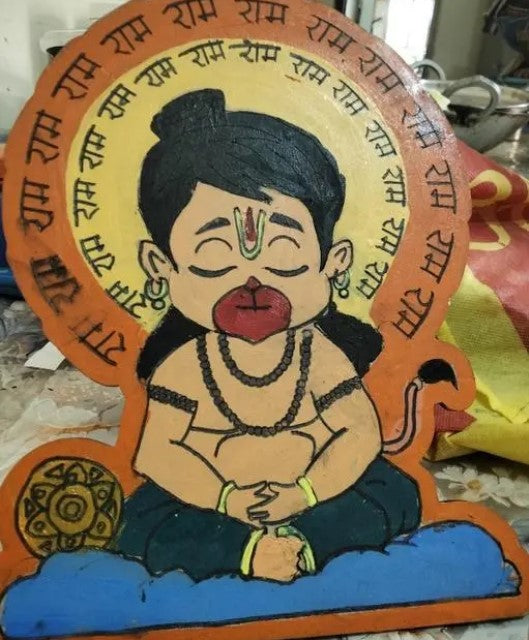 2 Pcs Bal Hanuman Ji Pre-Marked MDF Cutouts (6x6 Inch, 2mm) | Wooden Boards for Art & Craft | Painting, Resin, Mandala, Pyrography | DIY Decoration