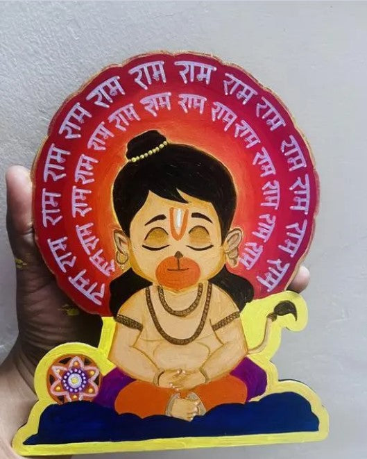 2 Pcs Bal Hanuman Ji Pre-Marked MDF Cutouts (6x6 Inch, 2mm) | Wooden Boards for Art & Craft | Painting, Resin, Mandala, Pyrography | DIY Decoration