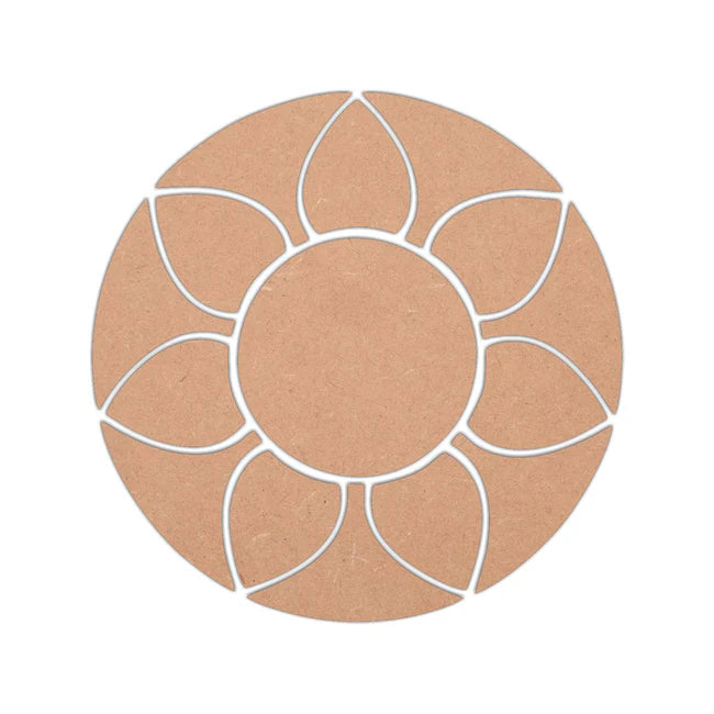 Floral Design MDF Rangoli Cutouts