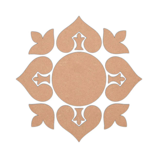 Floral & Leaf Design MDF Rangoli Cutouts