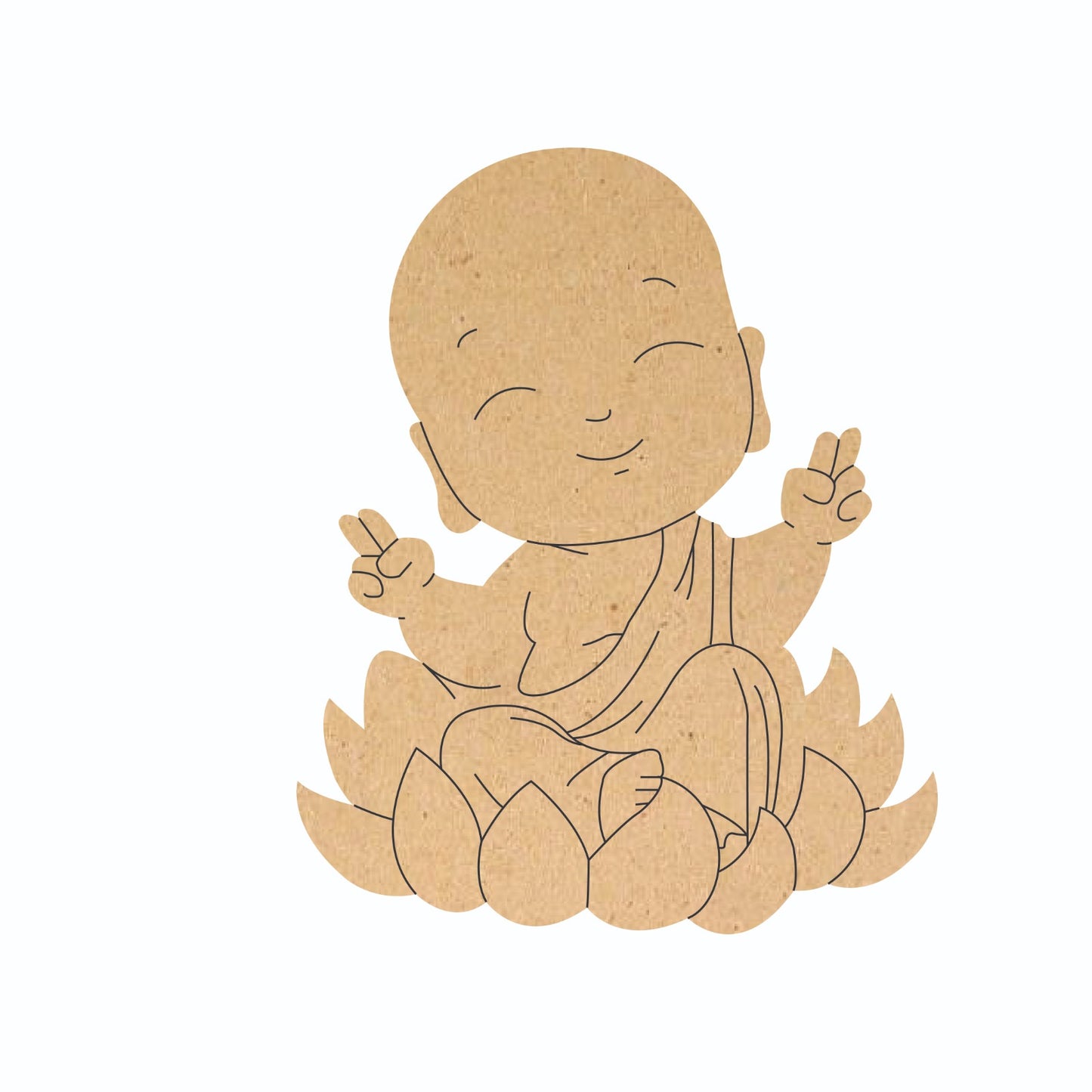 Peaceful Baby Monk MDF Cutout