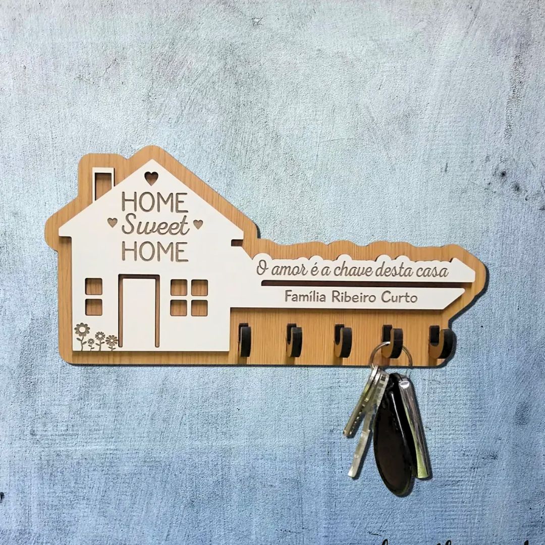 "Home Sweet Home" Wall Decor with Family Name – Personalized Housewarming Gift
