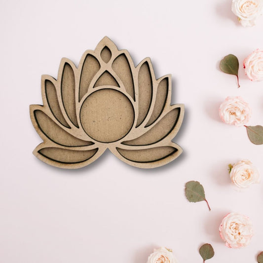 Lotus Design 2 Layered MDF Tea Light Candle Holder TH031