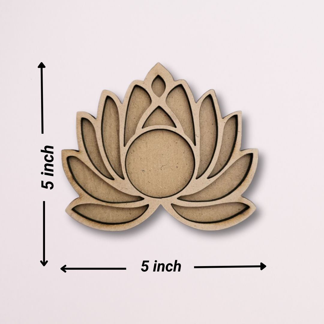 Lotus Design 2 Layered MDF Tea Light Candle Holder TH031