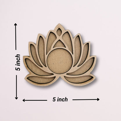 Lotus Design 2 Layered MDF Tea Light Candle Holder TH031
