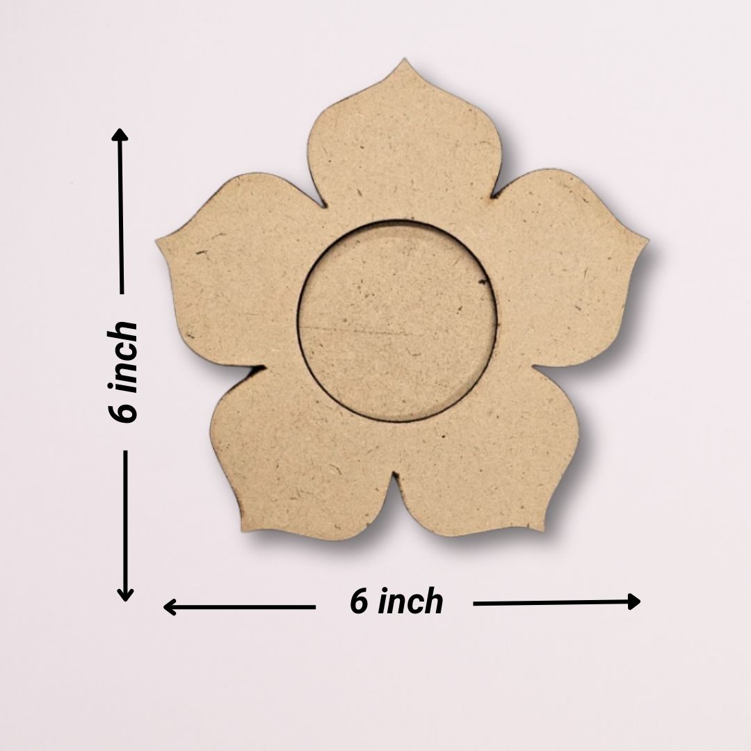 Flower Design MDF Tealight Candle Holder- TH032