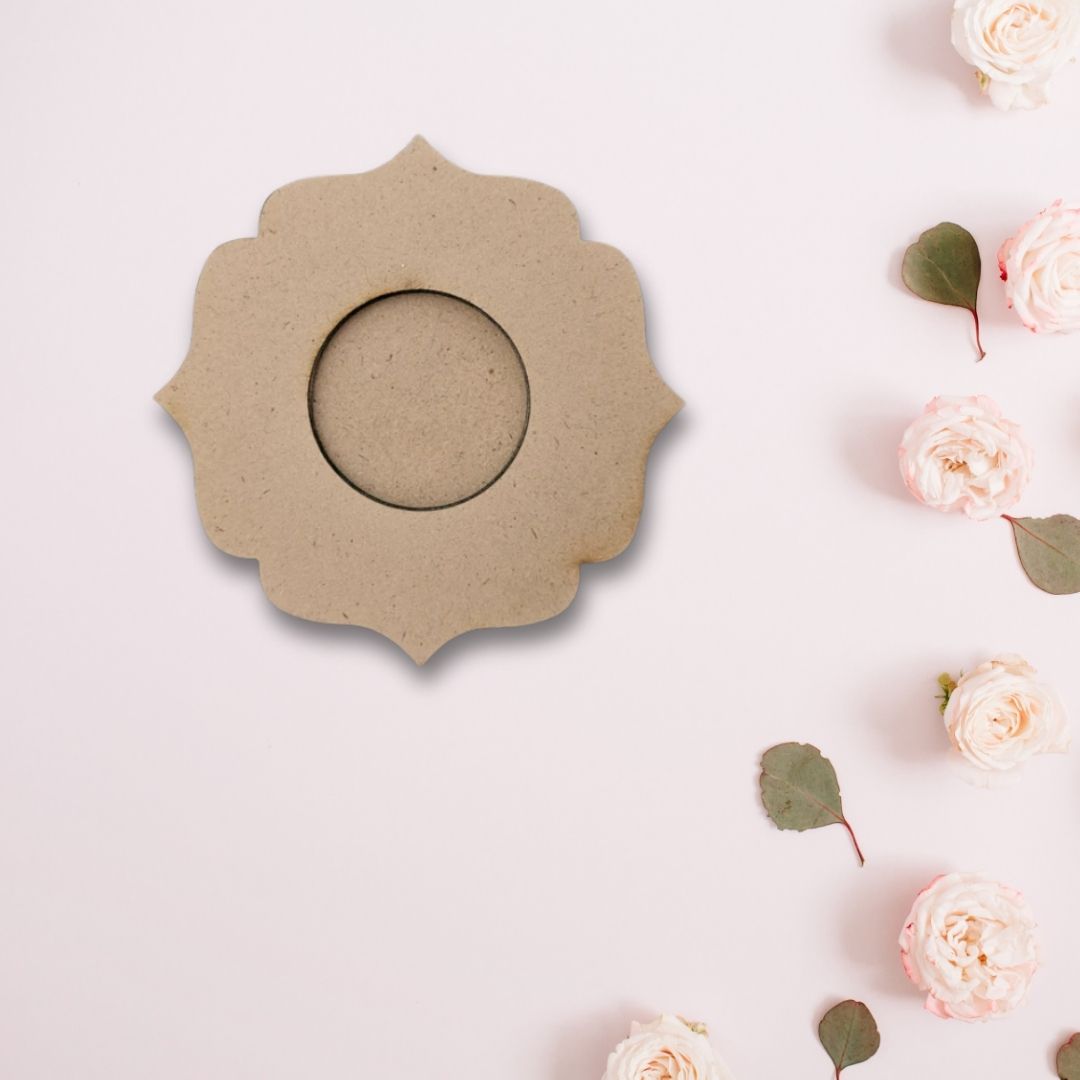 Flower Shape MDF Tea Light Holder TH033