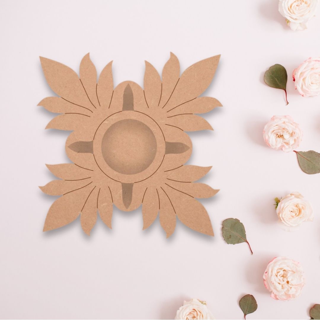 Floral T Light Candle Holder TH043