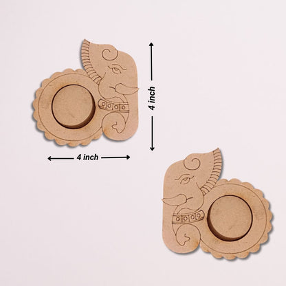 Elephant Design MDF Tealight Candle Holder TH002