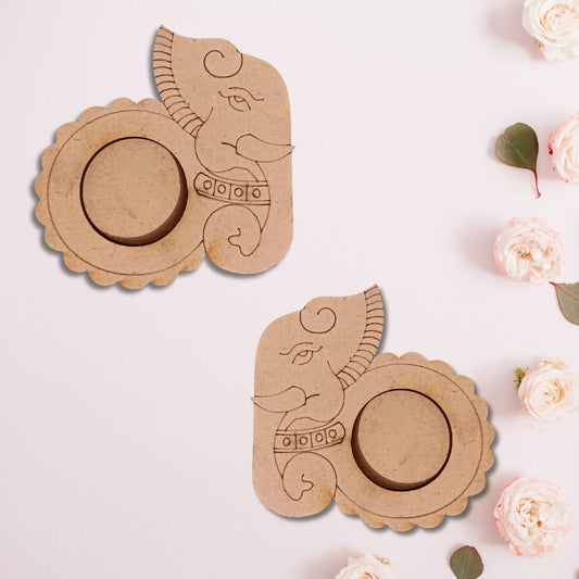 Elephant Design MDF Tealight Candle Holder TH002