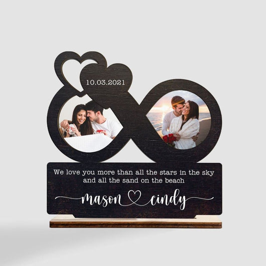 Customizable Infinity Symbol Photo Frame & Text