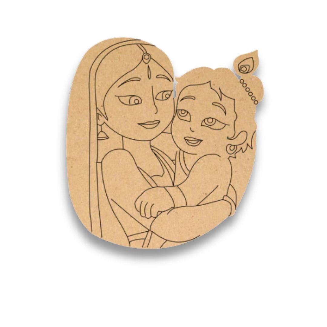 Baby Krishna With Mother MDF