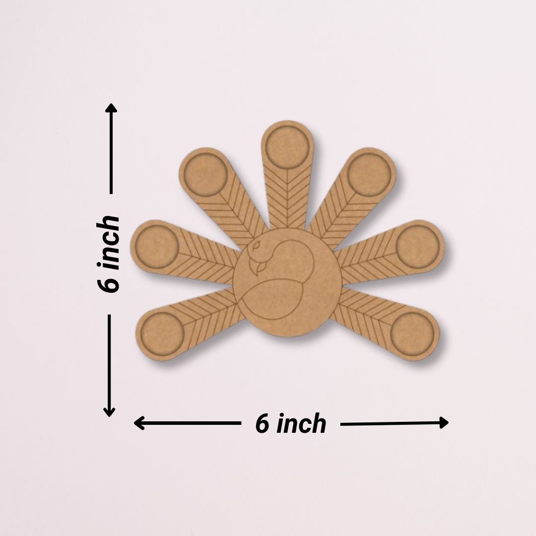 Unique Peacock Design MDF Tealight Candle Holder TH054
