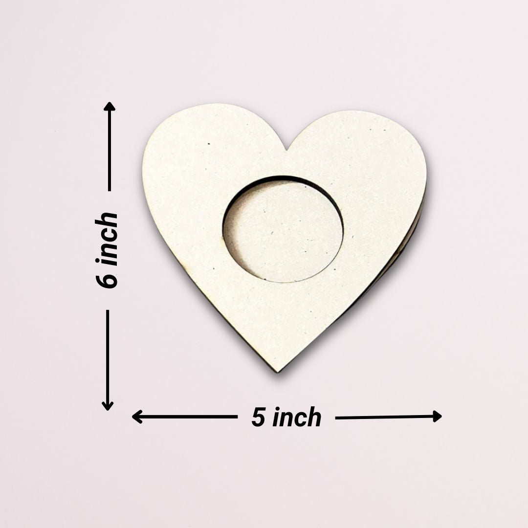 Heart Shape MDF Tea Light Holder TH064
