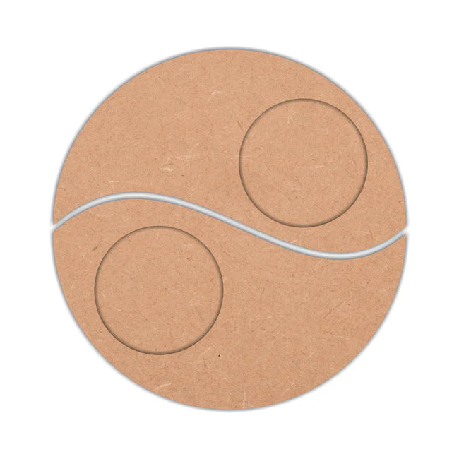 Ying Yang MDF Tea Light Holder