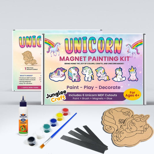 Unicorn Fridge Magnet MDF Painting Kit for Kids