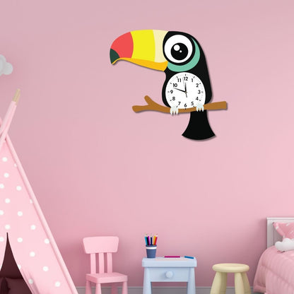 Toucan Wall Clock for Kids Room and Decorative