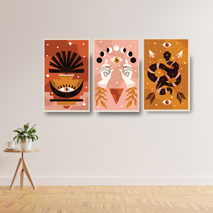 Mystic Eye Wall Art Set – 3-Piece  Boho Prints