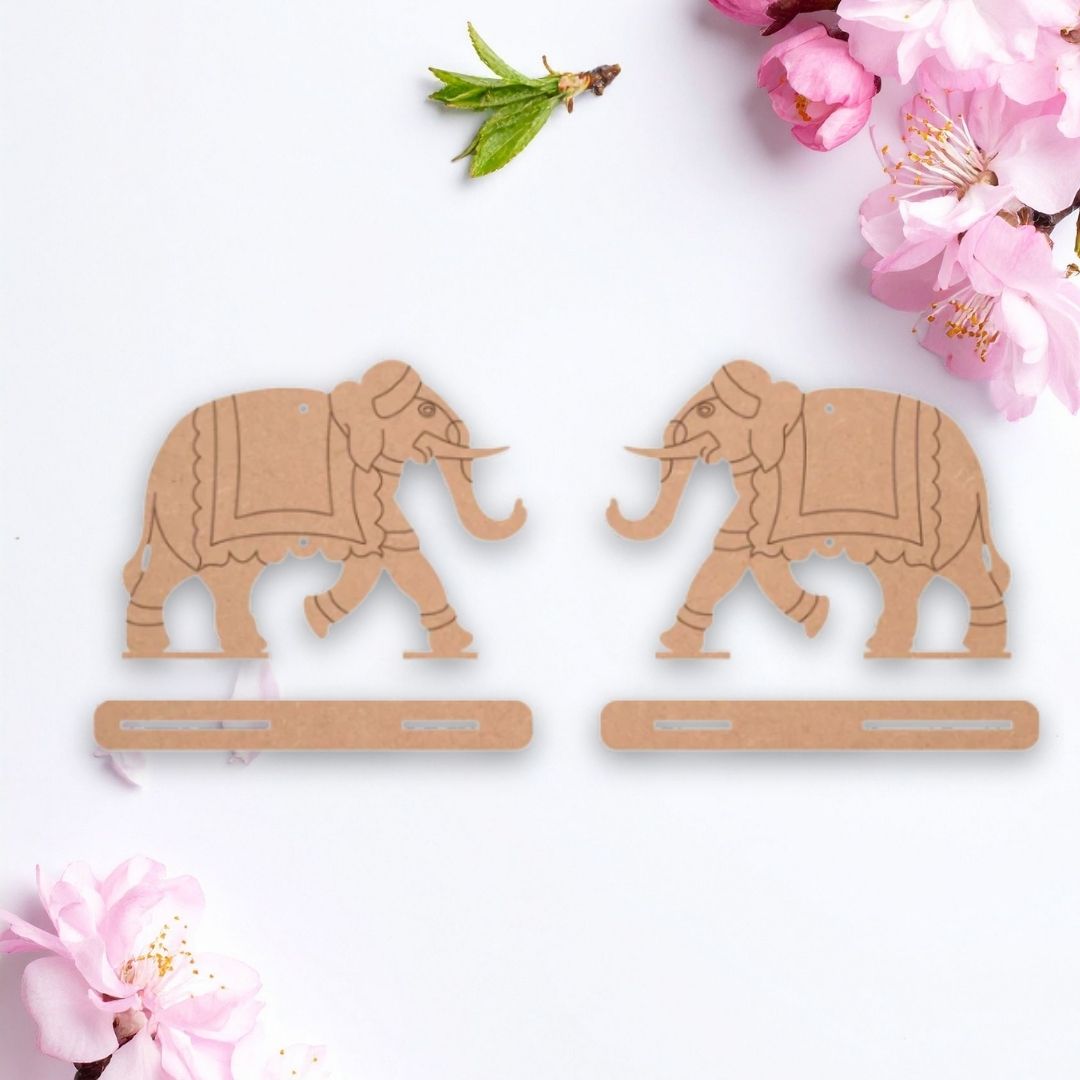 Pichwai Elephant With Stand Cutout
