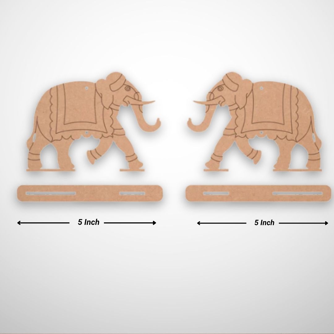 Pichwai Elephant With Stand Cutout