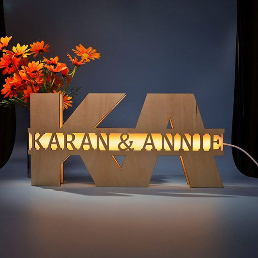 Personalized Wooden Alphabets Night Lamp