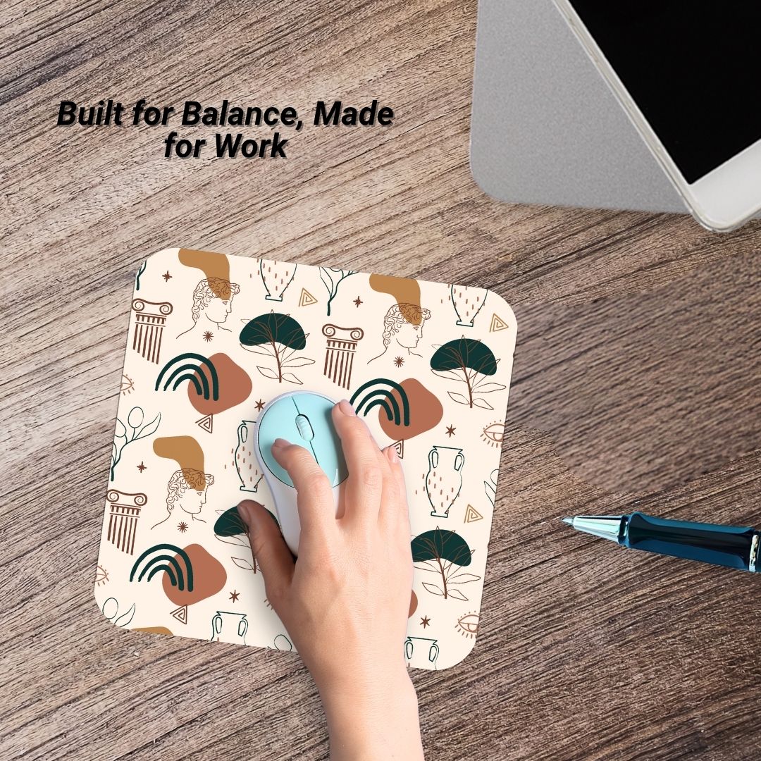"Premium Greek Art Printed Mouse Pad"