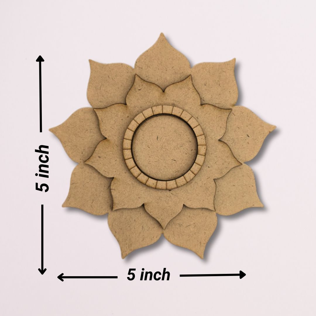 Flower Design MDF Tealight Candle Holder TH007