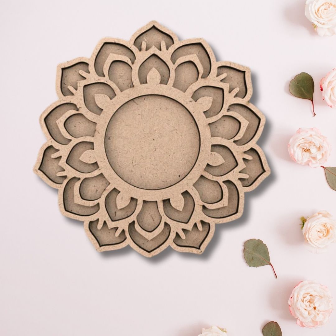 Flower Design MDF Tealight Candle Holder TH008