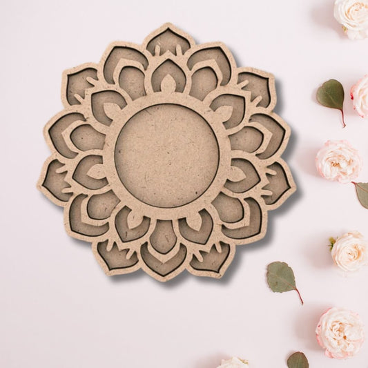 Flower Design MDF Tealight Candle Holder TH008