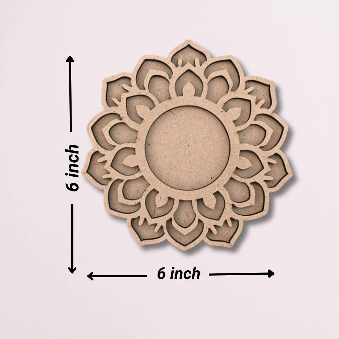 Flower Design MDF Tealight Candle Holder TH008