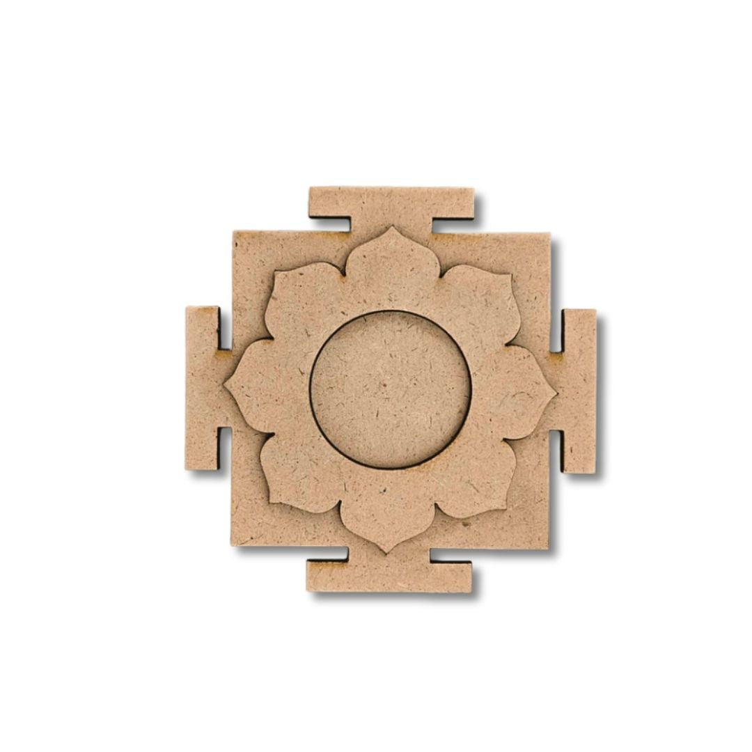 Shri Yantra Design MDF Tealight Candle Holder TH009