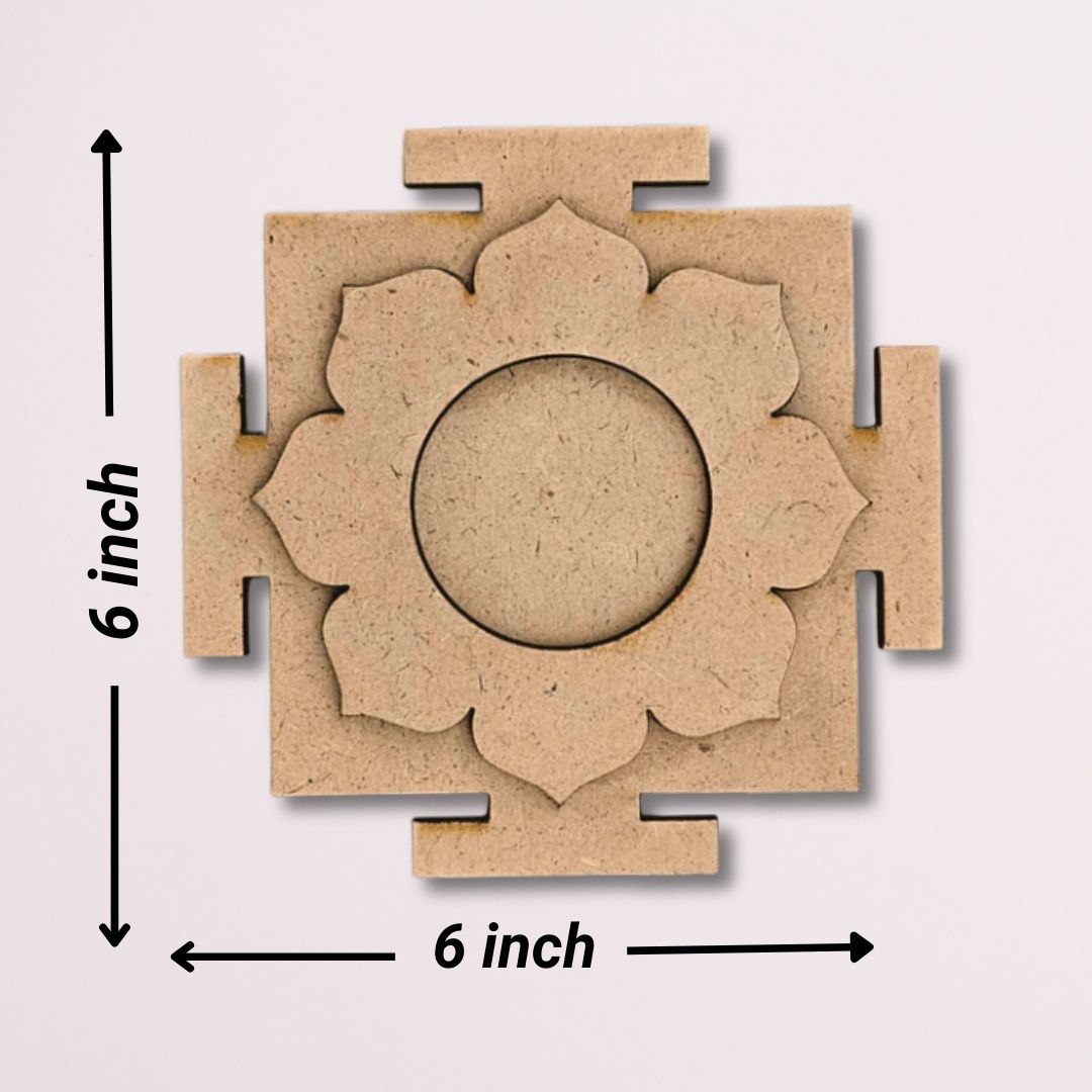 Shri Yantra Design MDF Tealight Candle Holder TH009