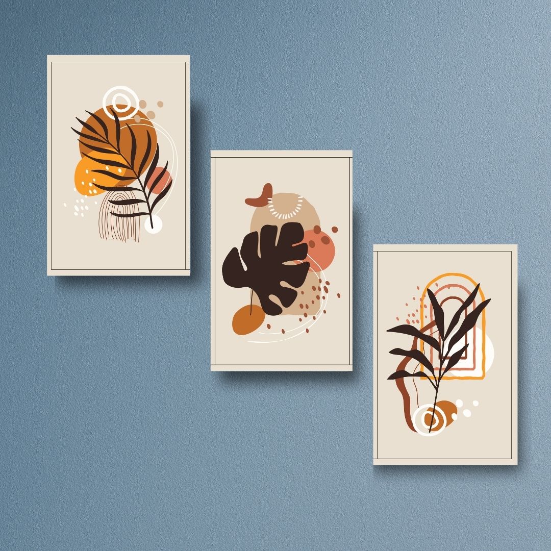 Abstract Botanical Wall Art Set – 3-Piece