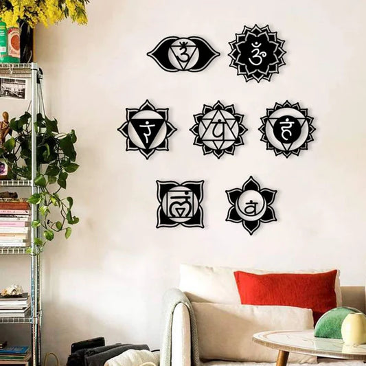 Chakra Signs Wood Wall Art Set
