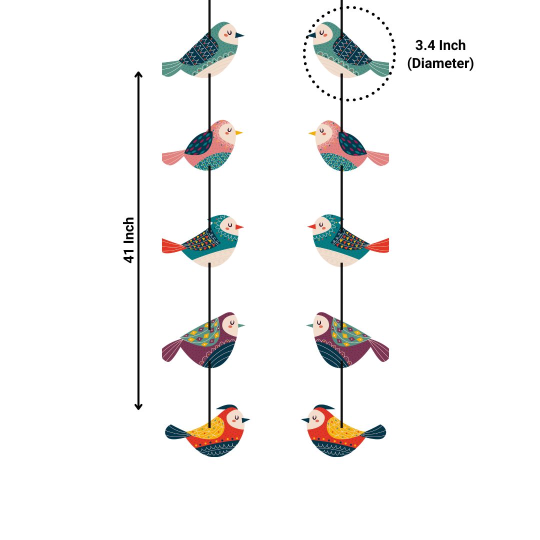 Beautiful Bird Printed on Wooden Hanging for Decoration