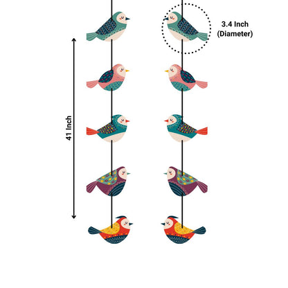 Beautiful Bird Printed on Wooden Hanging for Decoration